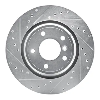R1 Concepts EDZ-31041L Brake Rotor Drilled and Slotted Silver